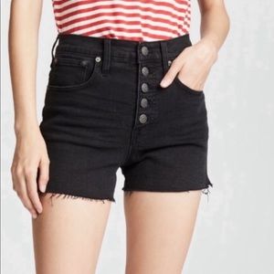 Madewell high-rise button fly vintage black shorts
